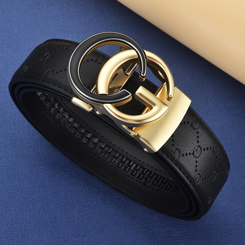 Men's Genuine Leather Automatic Buckle Belt | Versatile Business & Casual Fashion