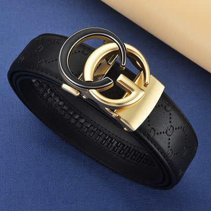 Men's Genuine Leather Automatic Buckle Belt | Versatile Business & Casual Fashion