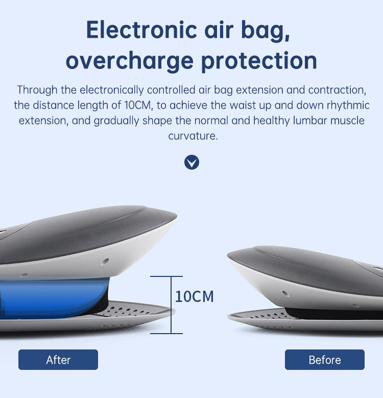 Smart Lumbar Traction Massager | Heated Back Stretcher with Air Pressure Relief & Cervical Support