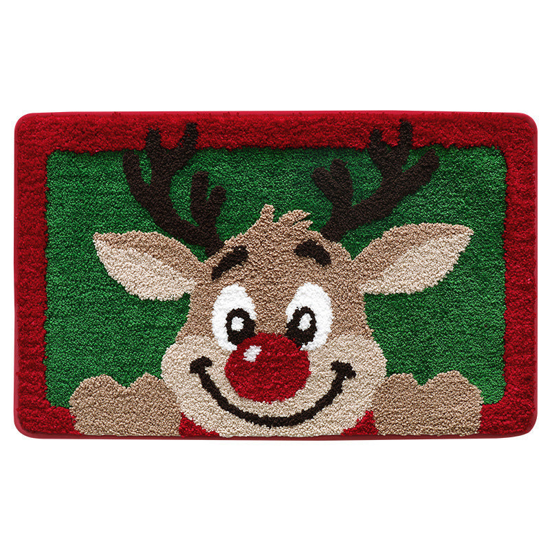 Festive Gingerbread & Reindeer Christmas Welcome Mat - Non-Slip 40x60cm