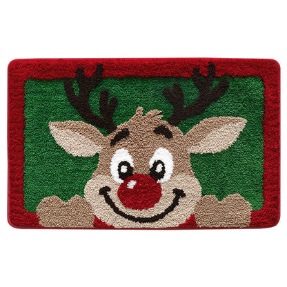Festive Gingerbread & Reindeer Christmas Welcome Mat - Non-Slip 40x60cm