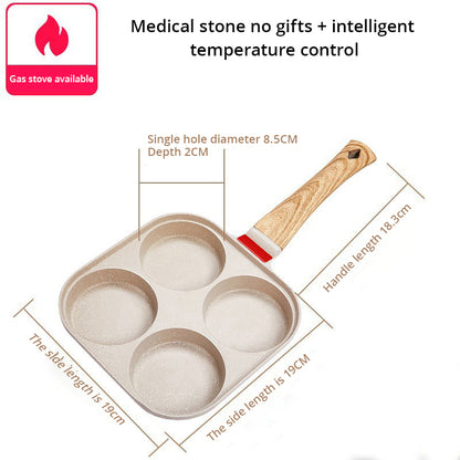 Non-Stick Four-Hole Household Breakfast Pan for Fried Eggs and Burgers