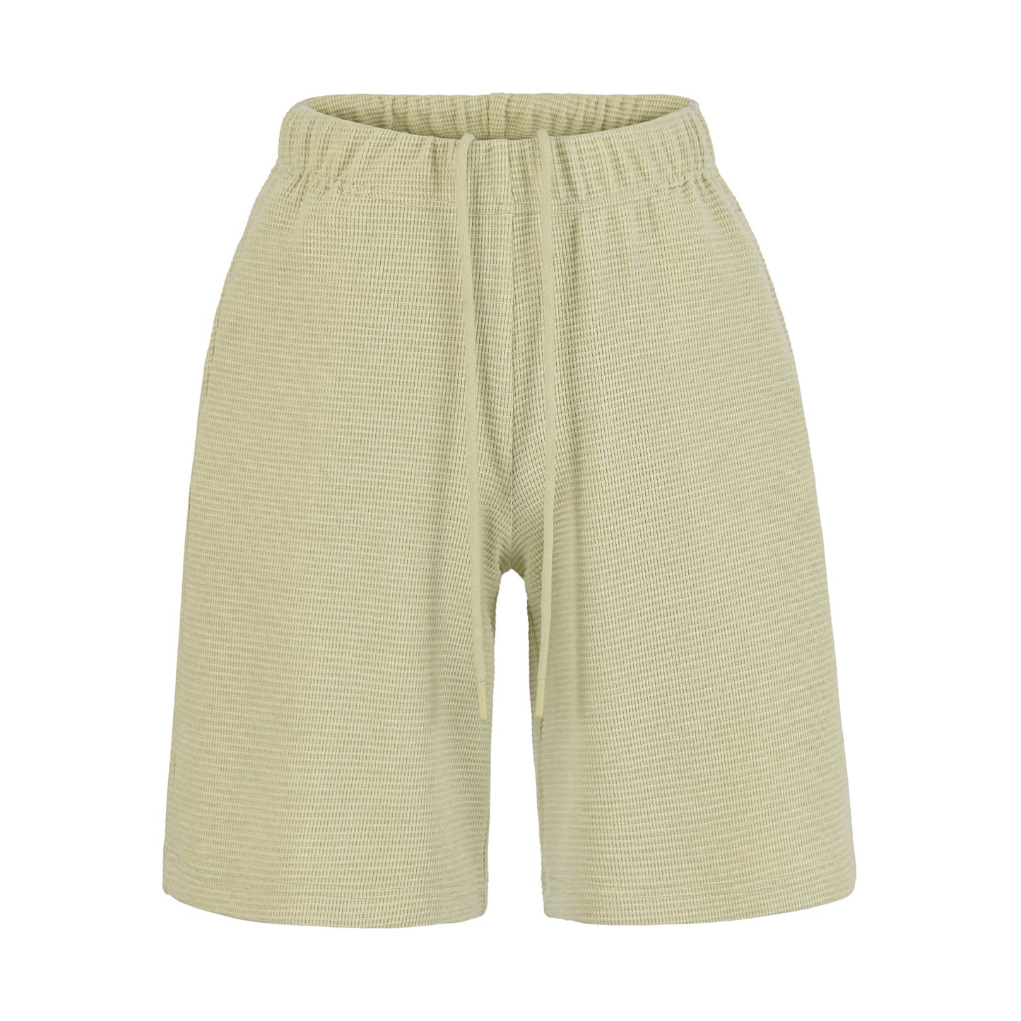 Casual Waffle Knit Shorts with Drawstring Elastic Waist