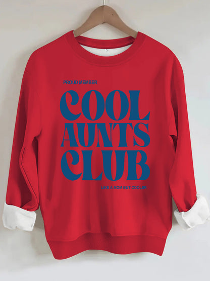 Cool Aunts Club" Graphic Sweatshirt | Beige Crewneck Pullover for Aunties