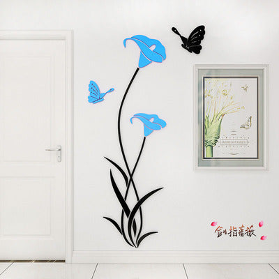3D Crystal Acrylic Lily Wall Stickers – Creative Floral Wall Art for Living Room & Bedroom