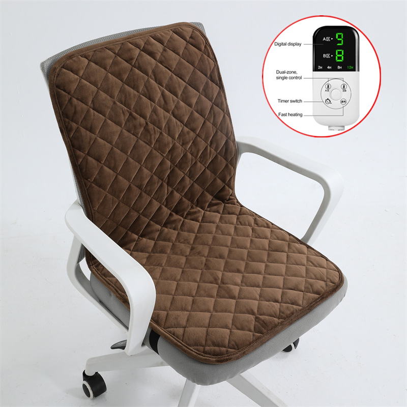 Smart Heated Office Chair Cushion | Electric Mat with Timer & Integrated Backrest (220V)