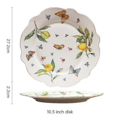 European-Style Elegant Lemon Ceramic Espresso Cup and Saucer Set