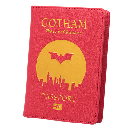 Marvel/DC Hero Inspired Passport Holder & Ticket Wallet (Red) - Travel Document Organizer