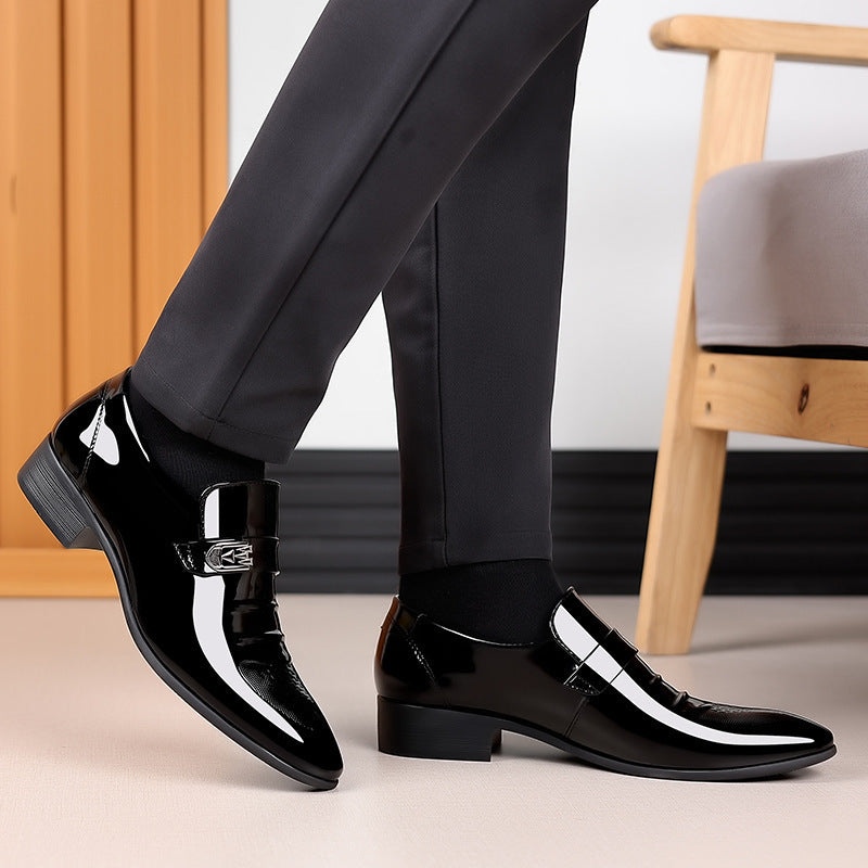 Men's Business Suit Leather Shoes - Pointed Toe Wedding Dress Shoes