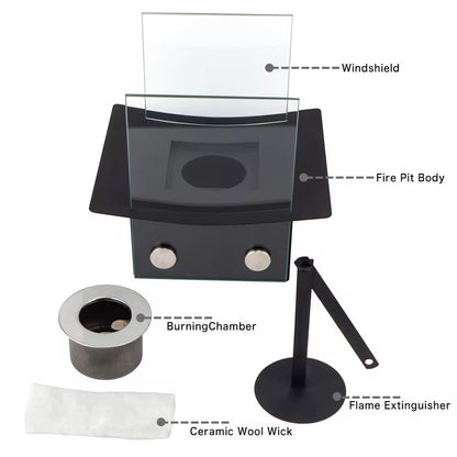 Portable Desktop Alcohol Fireplace - Indoor & Outdoor Real Flame Tabletop Fire Pit