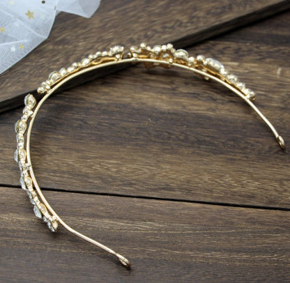 Elegant Crystal Rhinestone Wedding Headband / Bridal Hair Diadem Tiara Accessories for Women