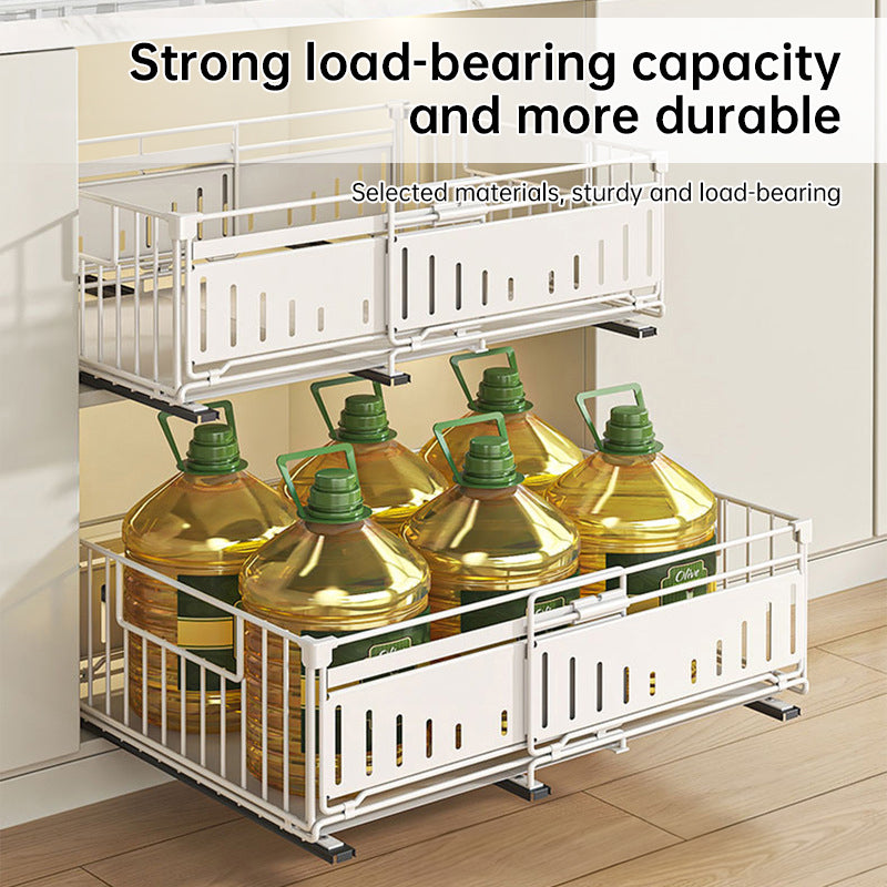 Expandable Cabinet Pull-Out Shelf - Multi-Functional Kitchen Storage Organizer