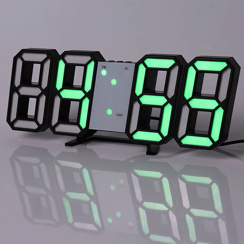 3D LED Digital Alarm Clock - Modern Wall & Desk Clock with Colorful Display
