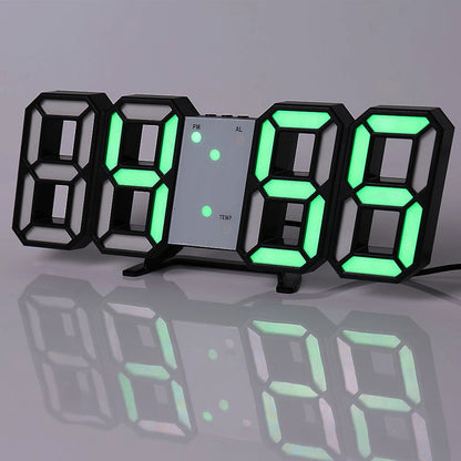 3D LED Digital Alarm Clock - Modern Wall & Desk Clock with Colorful Display