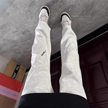 Men's Premium Gray Cargo Sweatpants - Athletic Straight Leg Trousers