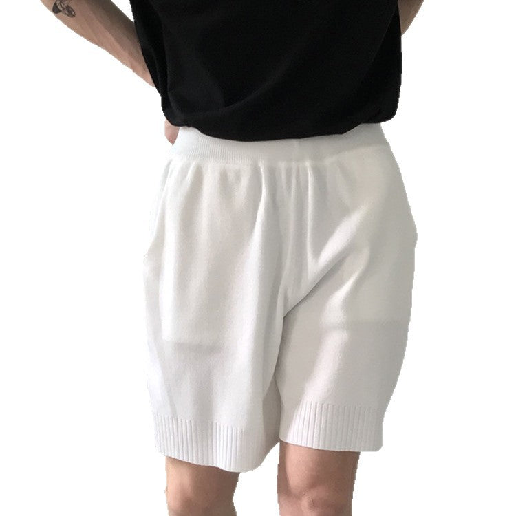 Premium Ice Silk Knitted Shorts - Ultra-Breathable Casual Loose Five-Quarter Pants