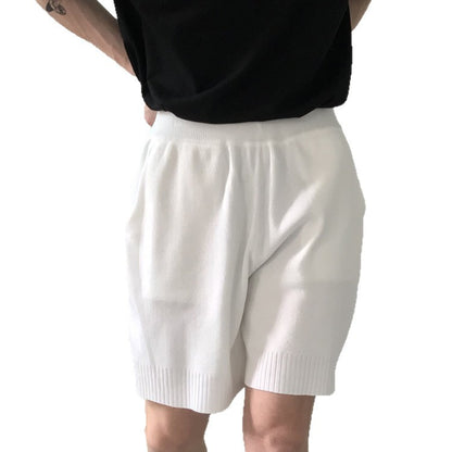 Premium Ice Silk Knitted Shorts - Ultra-Breathable Casual Loose Five-Quarter Pants
