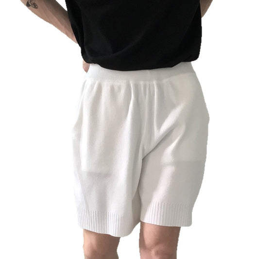 Premium Ice Silk Knitted Shorts - Ultra-Breathable Casual Loose Five-Quarter Pants