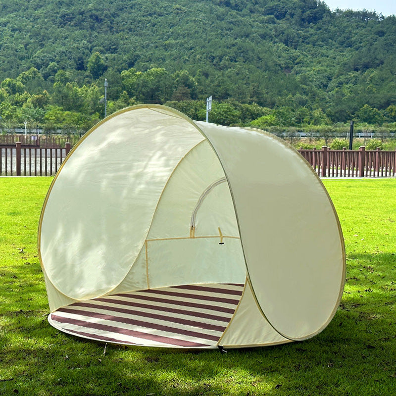 Portable Outdoor Family Tent with Reinforced Poles & Roof Sun Shade