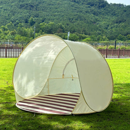 Portable Outdoor Family Tent with Reinforced Poles & Roof Sun Shade