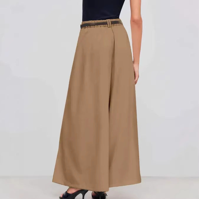 Elegant Wide-Leg Trousers - Casual Loose Fit Flowy Pants