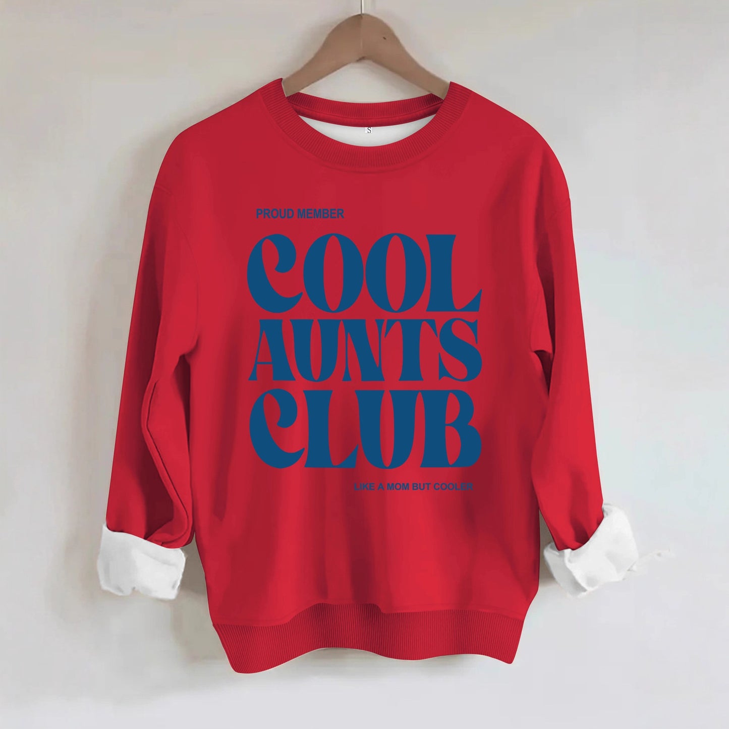 Cool Aunts Club" Graphic Sweatshirt | Beige Crewneck Pullover for Aunties