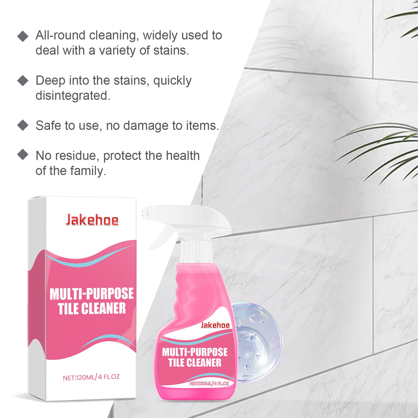 Premium Multi-Purpose Tile Cleaner Spray - Instant Floor Brightening & Oil Removal (120ml)