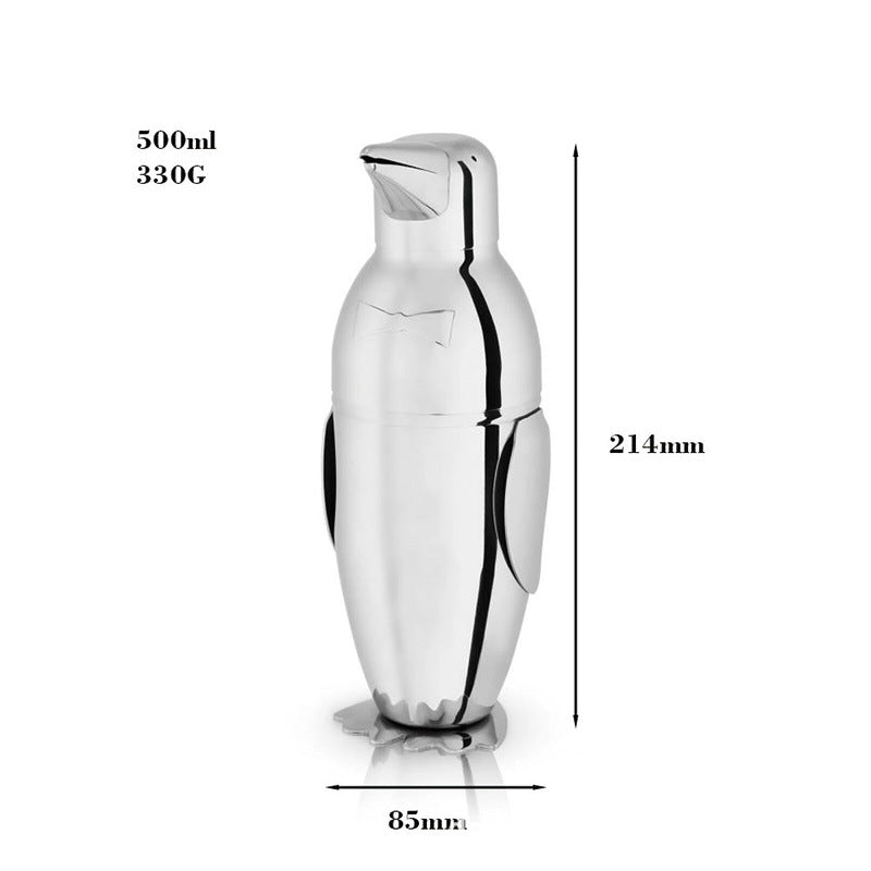 Professional Stainless Steel Penguin Cocktail Shaker - Cute Penguin Cup Drink Mixing Bottle