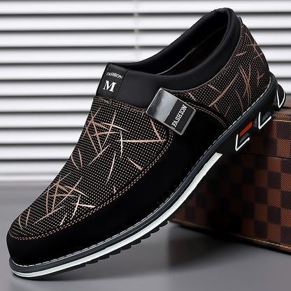 Trendy Color-Blocked Geometric Pattern Casual Shoes for Men