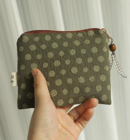 Minimalist Linen Cotton Mini Pouch and Zipper Wallet