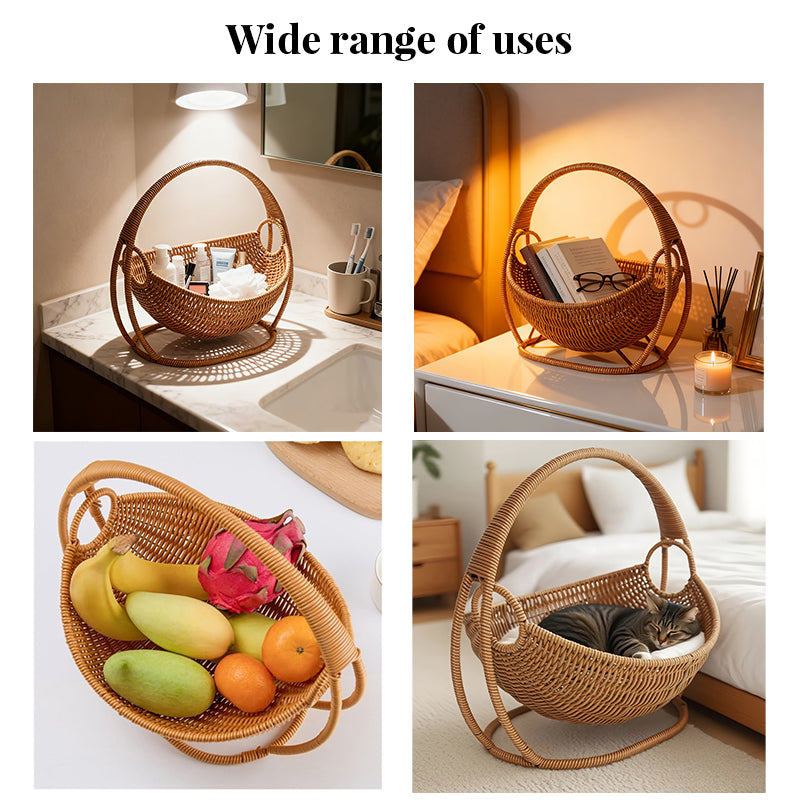 Indoor Wicker Pet Hammock | Elevated Hanging Basket Bed for Cats & Small Dogs