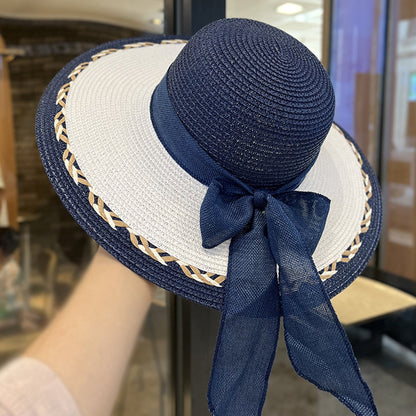 Women's Summer Straw Tote Bag & Wide-Brim Sun Hat Set