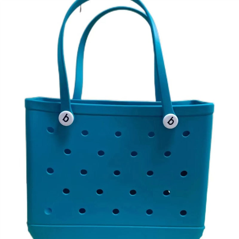 Printed EVA Beach Storage Bag - Waterproof Outdoor Basket & Handbag with Cow Print