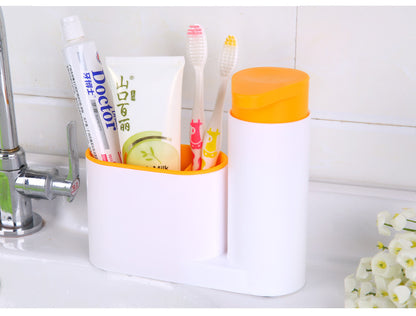 Multifunctional Kitchen Sink Caddy Organizer with Soap Dispenser Bottle