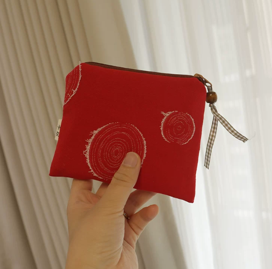 Minimalist Linen Cotton Mini Pouch and Zipper Wallet