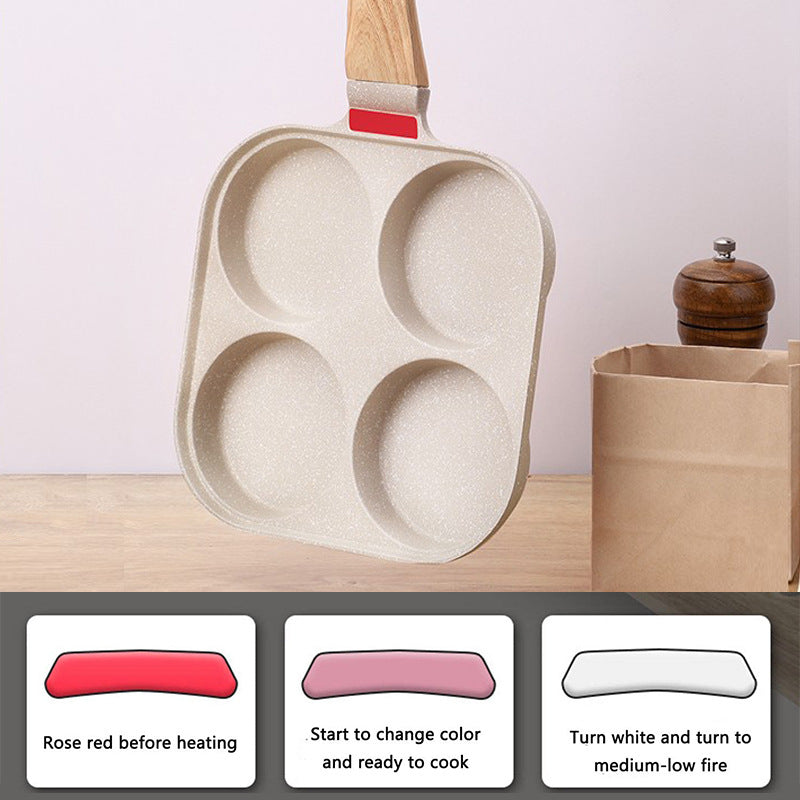 Non-Stick Four-Hole Household Breakfast Pan for Fried Eggs and Burgers
