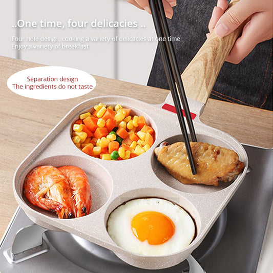 Non-Stick Four-Hole Household Breakfast Pan for Fried Eggs and Burgers
