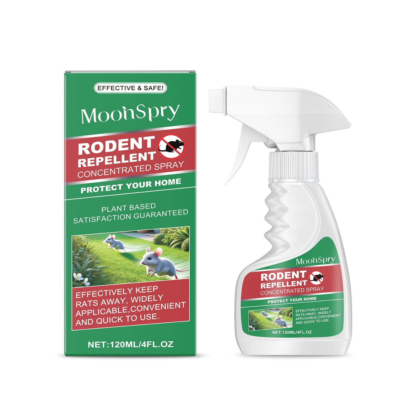 Plant-Based Mint Rodent Repellent Spray for Indoor, Outdoor & Car Engine Protection
