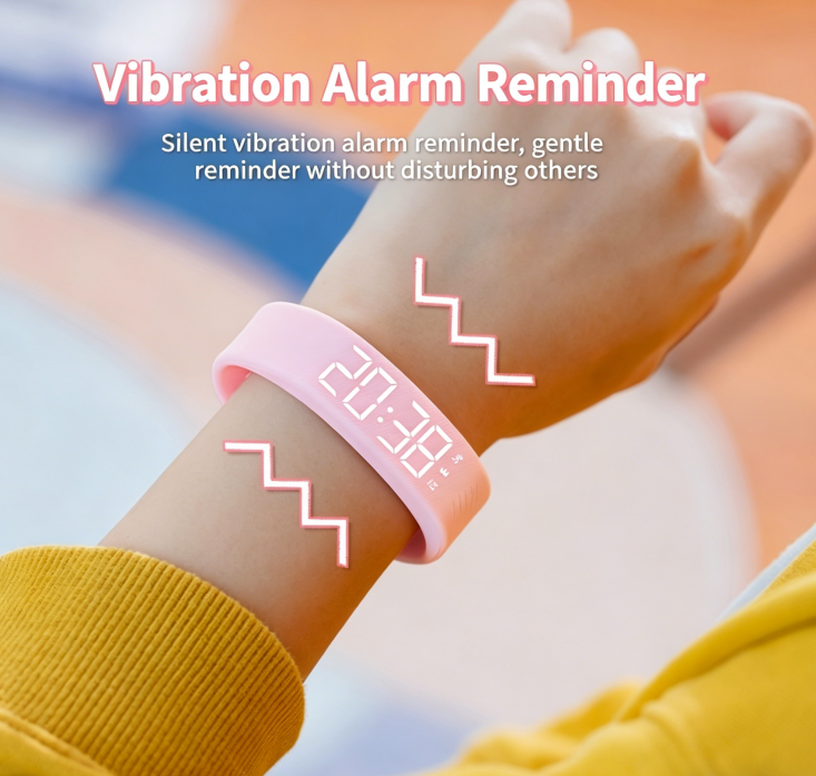 Multi-Functional Sports Fitness Tracker - Slim Digital LED Watch with Vibration Alarm