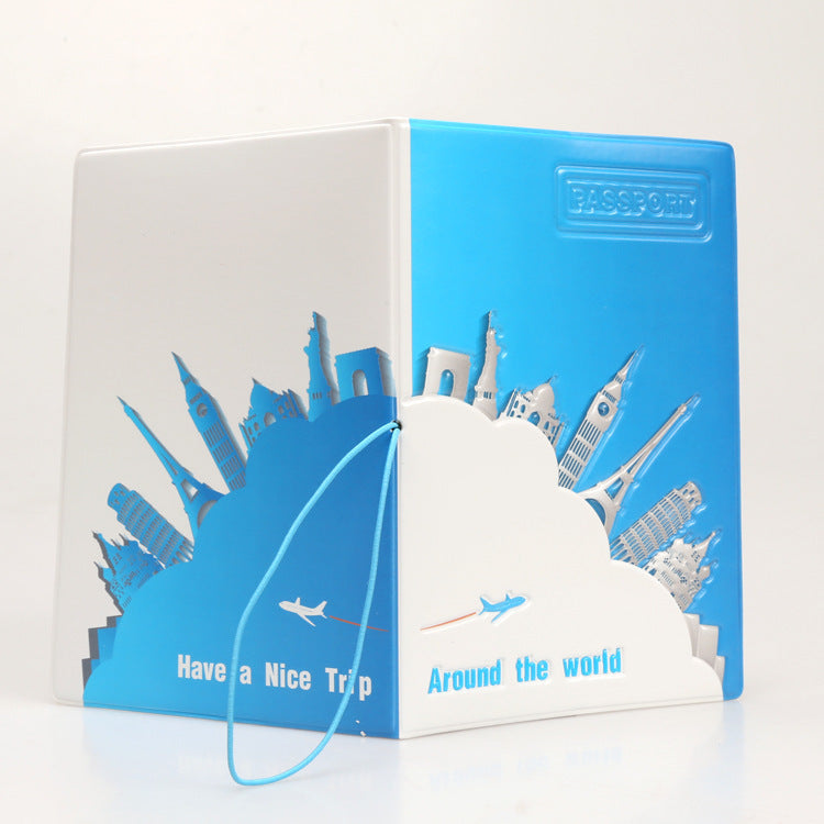 Passport Protection Cover with City Skyline Cutout & "Have a Nice Trip" Design
