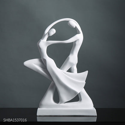Creative Artistic Figure Ornament – Luxury Black Abstract Figurine for Living Room