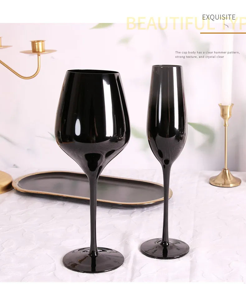 Nordic Creative Black Lead-Free Crystal Glass Champagne Cup / Wine Glasses