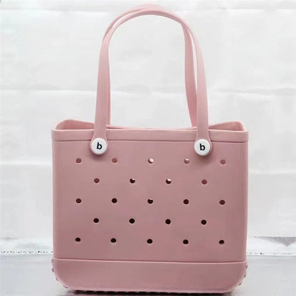 Printed EVA Beach Storage Bag - Waterproof Outdoor Basket & Handbag with Cow Print