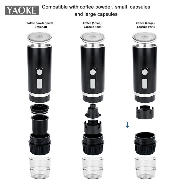 Portable Electric Espresso Maker - Fully Automatic Handheld Coffee Machine for Capsules & Ground Powder