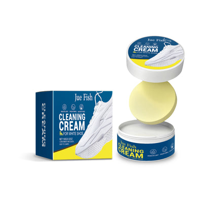 Multi-functional White Shoes Cleaning Cream - Instant Stain Remover with Sponge