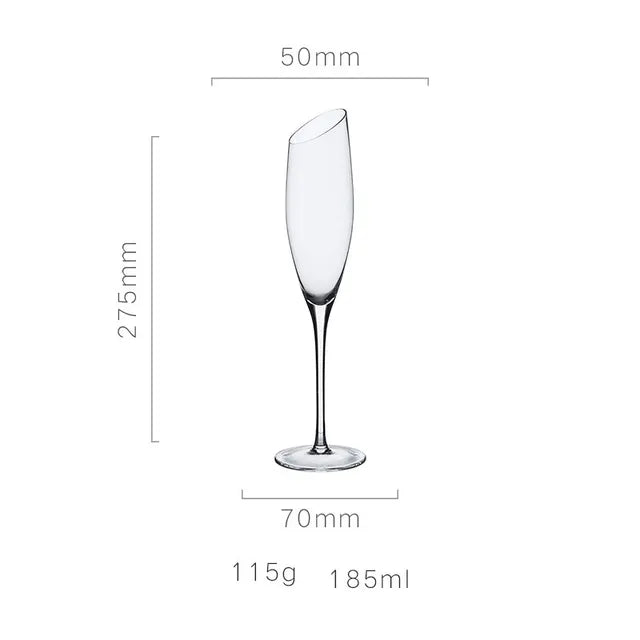 Nordic Bevel Gold Rim Crystal Wine Glass | Creative Slant Cut Champagne Goblet