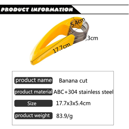 Stainless Steel Multi-Blade Banana Slicer - Handy Fruit & Vegetable Cutter for Salads, Desserts & Healthy Snacks
