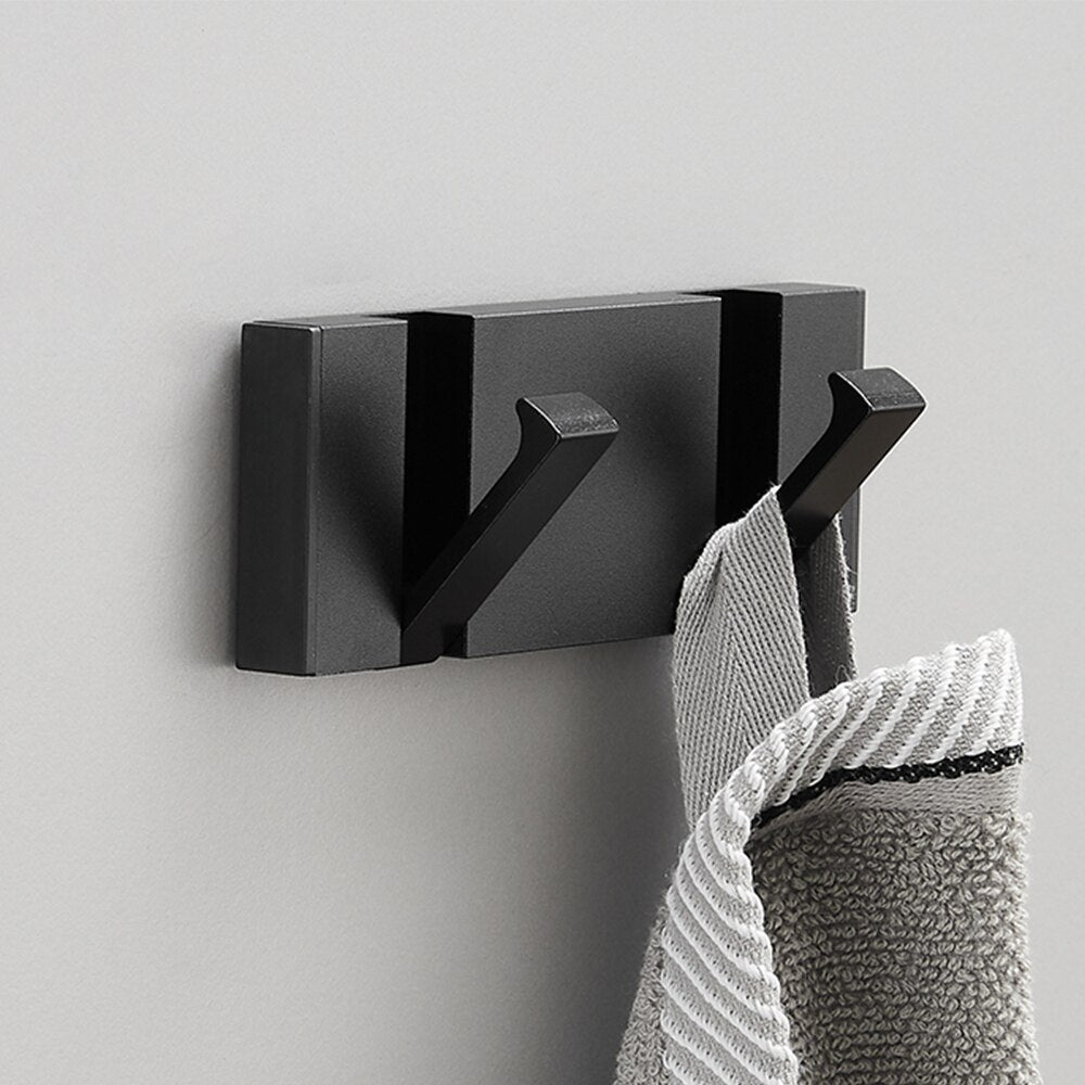 Modern Folding Wall Hooks Rack – Luxury Black & Gold Coat & Towel Hanger for Bathroom & Entryway