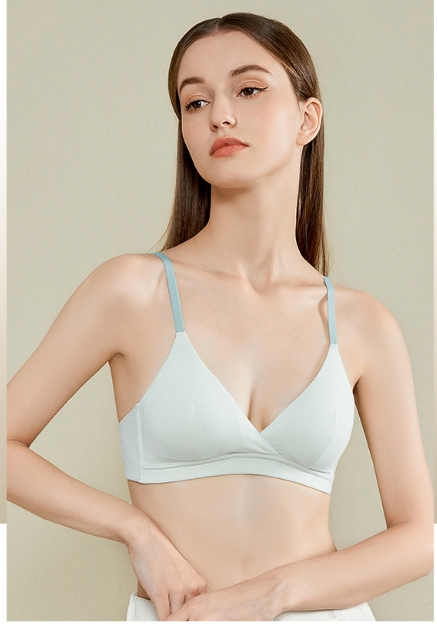 French Triangle Cup Cotton Bralette - Thin, Non-Wired Uplift Bra
