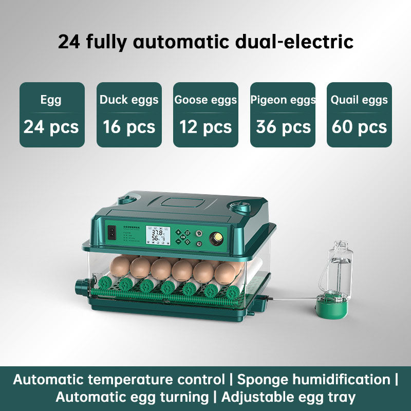 1: 24/36 Egg Incubator Fully Automatic | Auto Turner & Temp Control Poultry